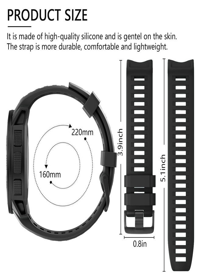 OVERSTEP for Garmin Instinct Band Soft Silicone Replacement Watch Strap Compatible with Garmin Instinct 2, Solar, Tactical, Crossover - Black - Image 5