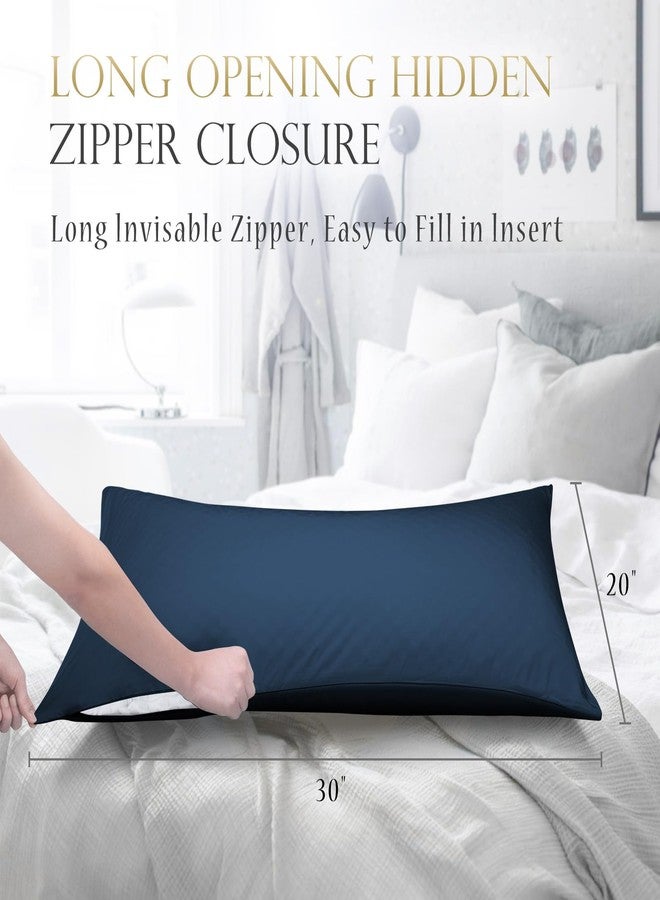 ELIBABA Crescent Curved Side Sleeper Pillow Cases Queen 20 * 30 Inches 1 Piece Navy Blue - Image 5