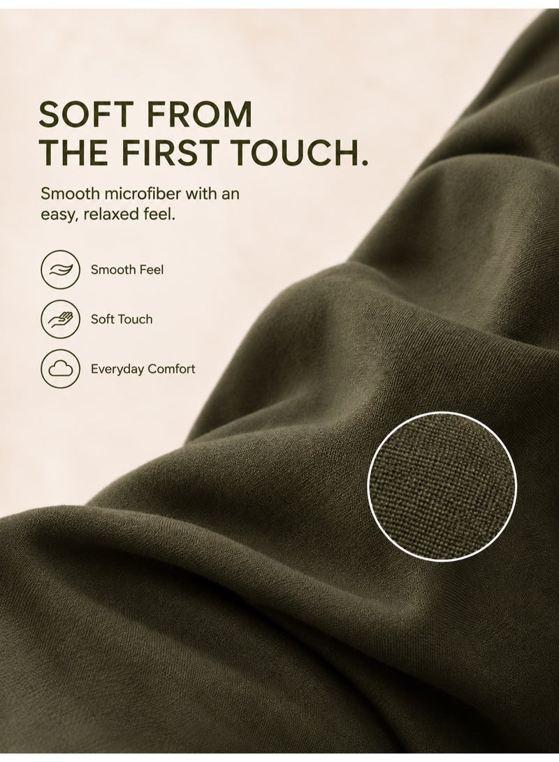 Good Sleep King Size Duvet Cover Set | 6 Piece Reversible | 220x240 cm | Green Dual-Tone | Duvet Cover with Deep-Pocket Fitted Sheet & 4 Pillowcases | Ultra-Soft, Wrinkle-Free | Made in Dubai - Image 4