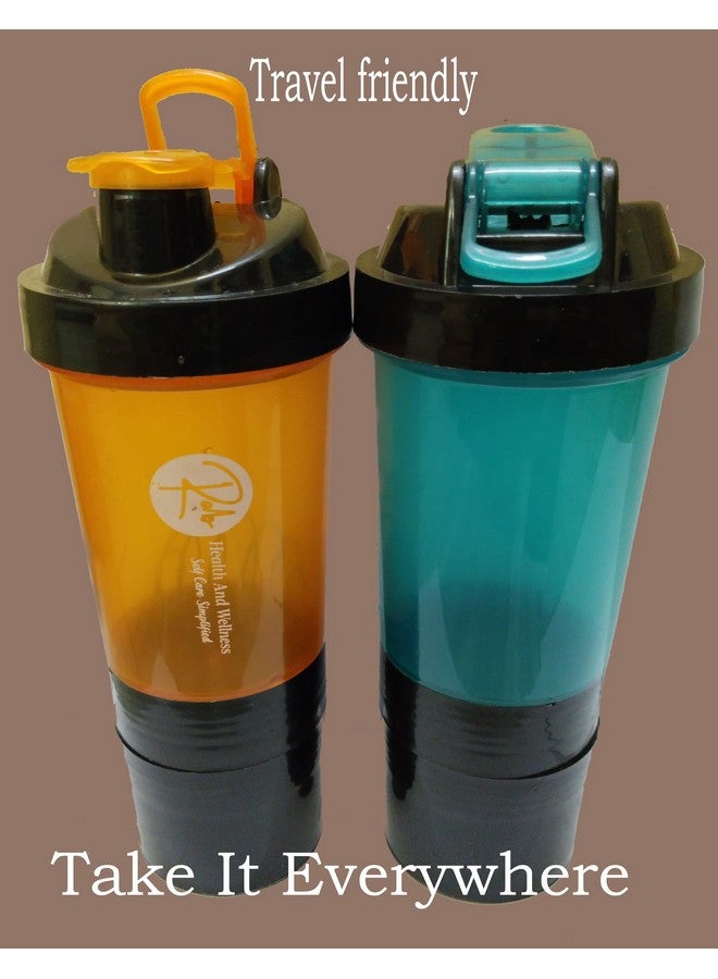 Kavin Hub Kavin Hub Shaker Bottles with Steel Whisk Mixer Ball for Smooth Mix & Markings for Workout Supplement Protein Shake Gym Sipper Bottle for Men & Women Gym Fitness Shaker Bottle -500ML  - Image 2