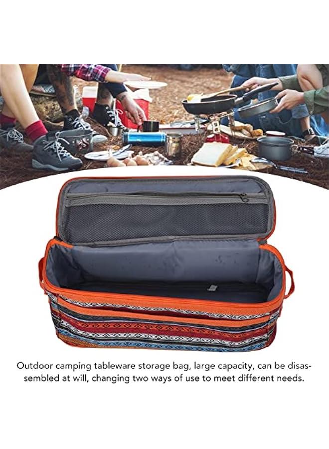 Camping Travel Cooking Utensils lunch box , Portable Outdoor Cooking and Grilling Utensil lunch box Travel Bag for Backpacking BBQ Camping Hiking Travel(Orange)  - Image 2