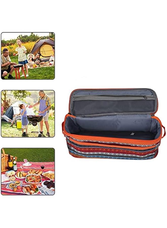 Camping Travel Cooking Utensils lunch box , Portable Outdoor Cooking and Grilling Utensil lunch box Travel Bag for Backpacking BBQ Camping Hiking Travel(Orange)  - Image 5