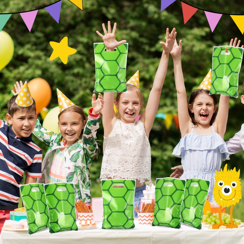 Eccliy 30 Pcs Turtle Goodie Bags Green Party Favors Bags Cartoon Turtle Bag Gift for Theme Party Decorations Goodie Supplies - Image 3