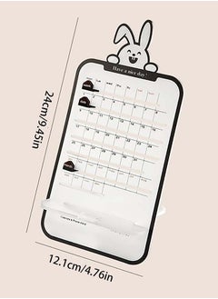 Generic Acrylic Desk Calendar with Bunny Pattern, Phone Holder Design with Charging Hole, Lovely Desktop Decorations for Office, Home (Clear)  - Image 5