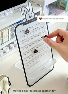 Generic Acrylic Desk Calendar with Bunny Pattern, Phone Holder Design with Charging Hole, Lovely Desktop Decorations for Office, Home (Clear)  - Image 2