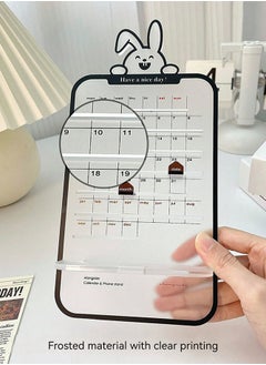 Generic Acrylic Desk Calendar with Bunny Pattern, Phone Holder Design with Charging Hole, Lovely Desktop Decorations for Office, Home (Clear)  - Image 4