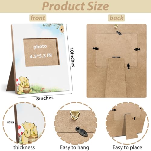 Hatzelou Winnie Baby Shower Sign Picture Frame, Classic Pooh Sonogram Picture Frame, Baby Shower Sign in Guest Book Frame, Winnie Party Supplies, Gender Reveal - Image 2