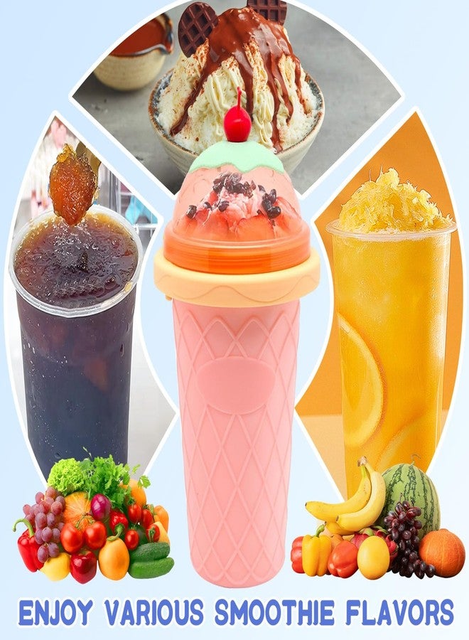 FANS-ONE Slushie Cup, 3 Pack DIY Magic Slushy Cup, Reusable Slushy Maker Cup for Juice Ice Cream Milk Yogurt, Frozen Cups with Lid & Straw Cool Stuff Things for Kids Friends Family (Blue+Pink+Green) - Image 4