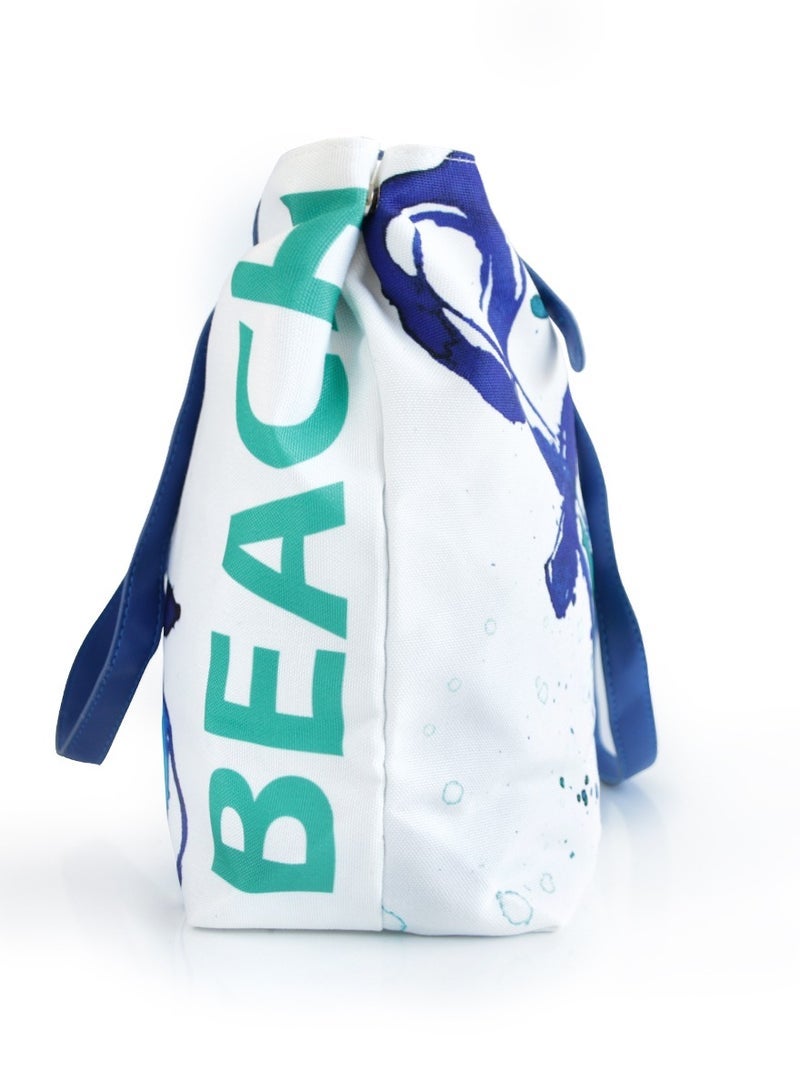 Anemoss Womens Beach Bag Waterproof Sandproof Hand Bags Lighweight Fashionable Shoulder Bag Large Capacity Anchor Design Bag for Picnic Shopping Gifts for Women and Girls - Image 2