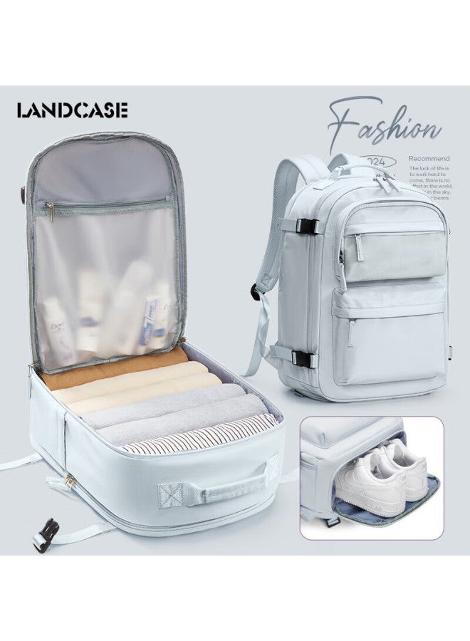 Landcase Large Capacity Backpack Travel Bag For Women Short-distance Travel Bag Business Trip Luggage Bag Men 3757 Gray Blue