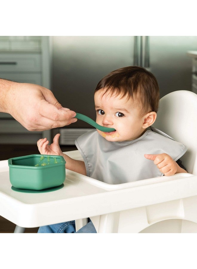 Tiny Twinkle Silicone Suction Bowl with Lid for Baby and Toddler - 100% Silicone - BPA Free - Microwave Safe - Suction Bowls For Baby, Snack Containers For Toddlers (Olive) - Image 2