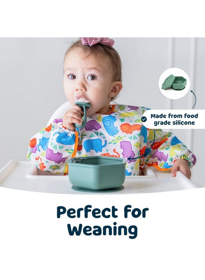 Tiny Twinkle Silicone Suction Bowl with Lid for Baby and Toddler - 100% Silicone - BPA Free - Microwave Safe - Suction Bowls For Baby, Snack Containers For Toddlers (Olive) - Image 4