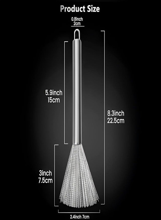 FLORISCA® Multipurpose Kitchen Wire Brush Pan Scrubber Stainless Steel Pots Pans Cleaning Brush Non Slip Long Handle Dishwashing Cleaning Brush 1 Pcs - Image 2