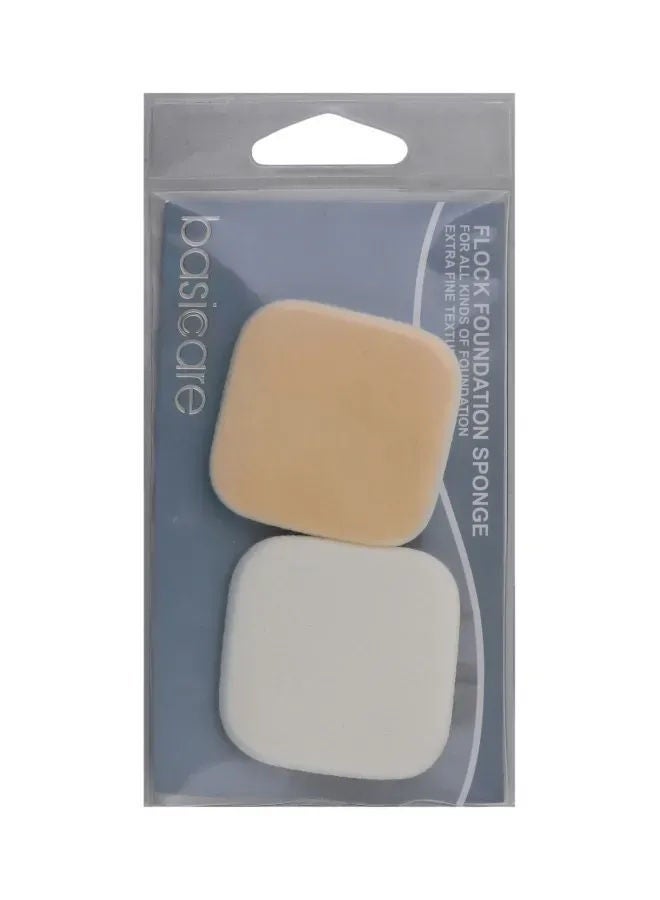 Basicare Flock Foundation Sponge, 2 Piece