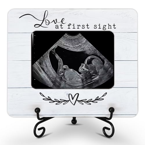 Hangwoous Sonogram Picture Frame Wooden Ultrasound Frame For New Parents Grandparents Baby Announcement Wooden Decor Pregnancy Photo Frame For Expecting Mom Gifts For Pregnant Women Mom And Dad - Image 1