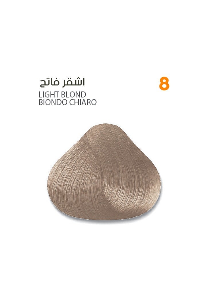 SAVOO Hair Color Cream #8 Light Blonde – Permanent Hair Dye with Oil Plex & Botanical Extracts | 100ml | Natural Light Blonde with a Radiant, Sun-Kissed Finish | 100% Grey Coverage - Image 1