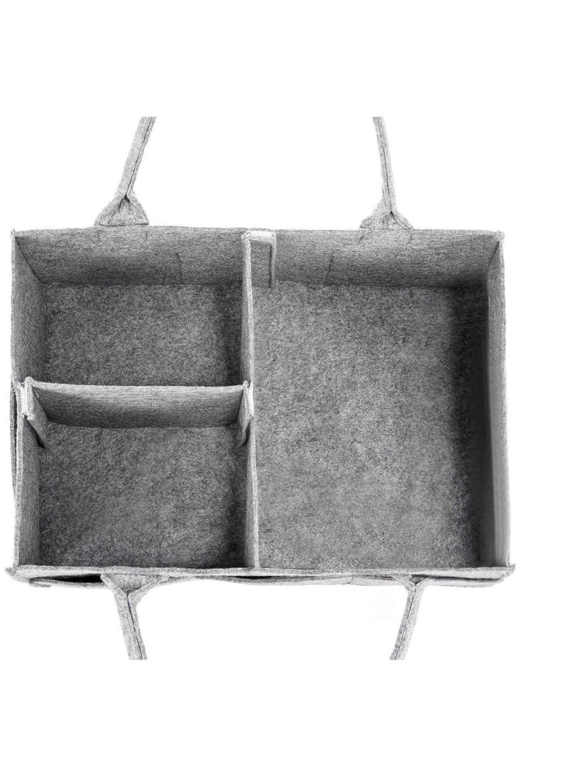 BLOOMING TIME Baby Diaper Caddy Organizer Basket Portable Storage Bin Large Nursery Bag, Newborn, Grey  - Image 3