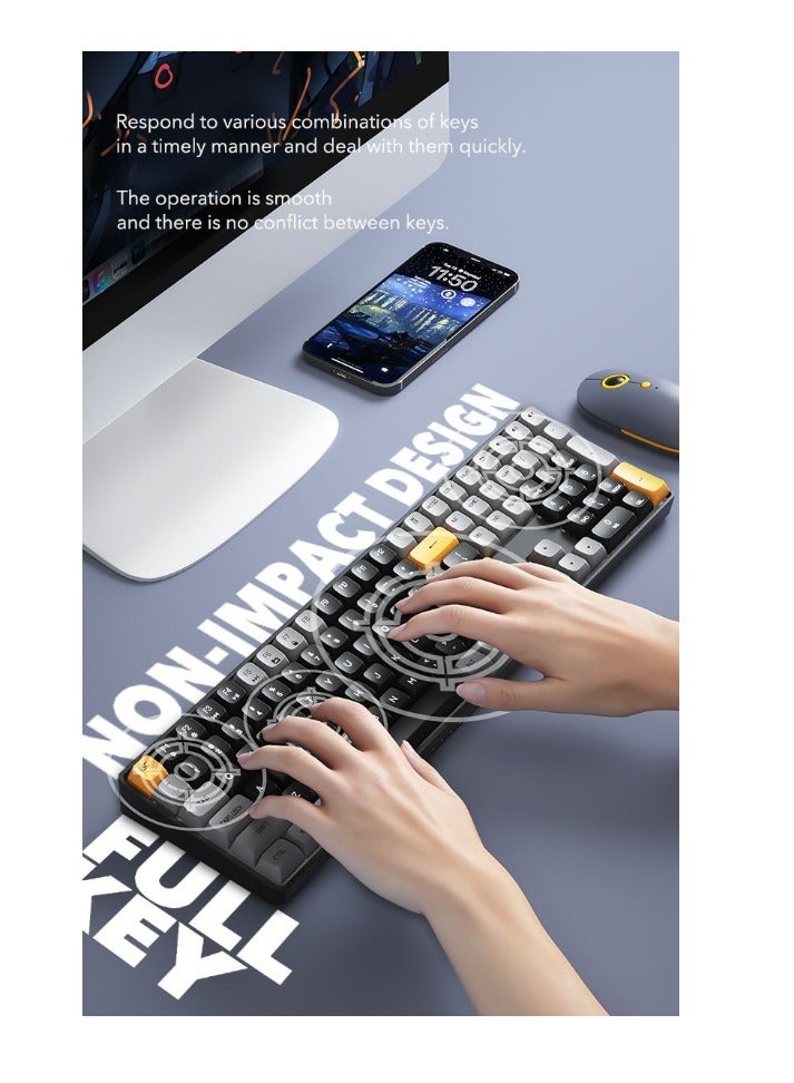 Darkflash GD108 Wireless Mechanical Gaming Keyboard, 110 Keys Layout, All Anti-Ghosting Keys, Supports Hot Swappable, PBT Dual Colour Keycaps, 1200mAH Battery, Gaming Keyboard - Image 5