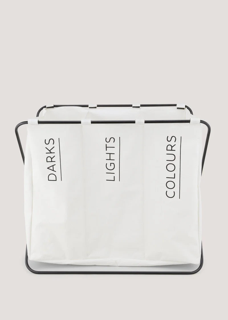 Matalan White 3 Section Wire Laundry Basket