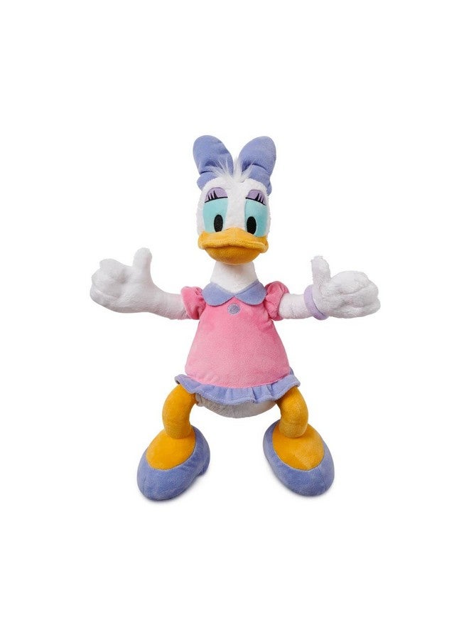 Disney store دميّة ديزي داك متوسطة الحجم من متجر ديزني الرسمي للأطفال، شخصية محبوبة بقوام ناعم وتفاصيل مطرزة بفستان وردي وبنفسجي، دمية ديزني مناسبة لجميع الأعمار. - Image 1