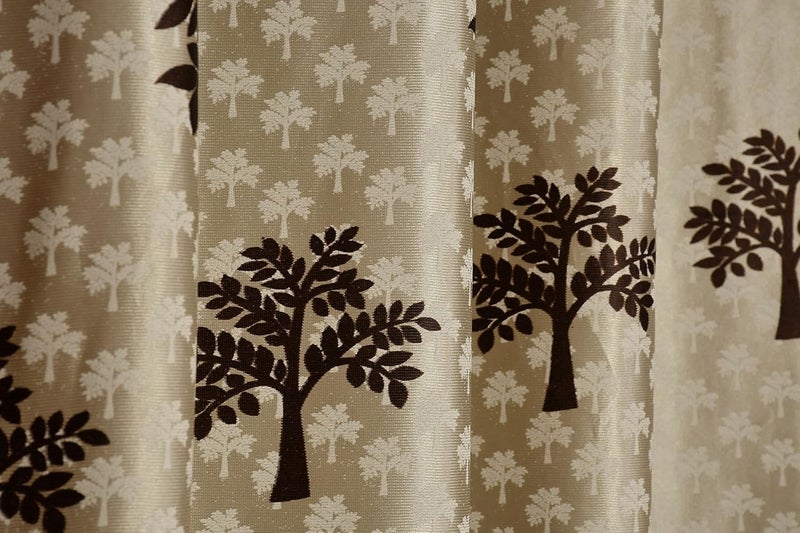 Yarnis Yarnis Polyester Printed Tree Eyelet Curtains for Living Room Bedroom Home Decor I Set of 4 I Coffee 4 X 8 Feet - Image 5