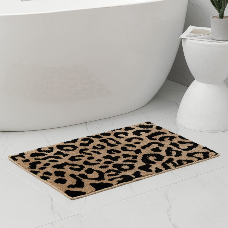 Snugtown Cute Absorbent Bath Mat for Bathroom, Non Slip Soft Leopard Bath Rug, 20â€ x 31â€ - Image 2