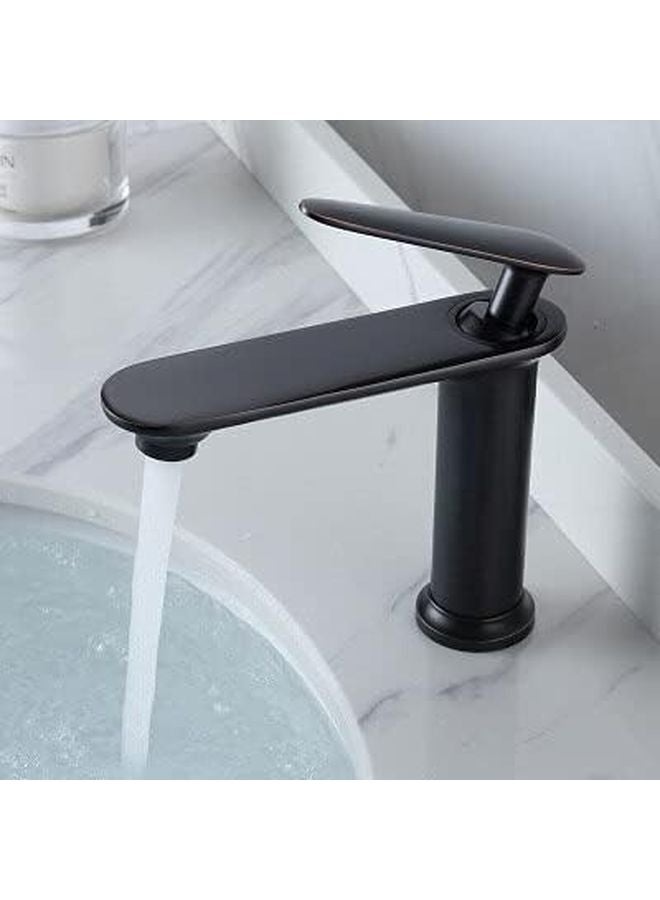 Black Brushed Gold Basin Faucet Bathroom Mixer Tap Hot and Cold Water Sink Faucet - Image 2