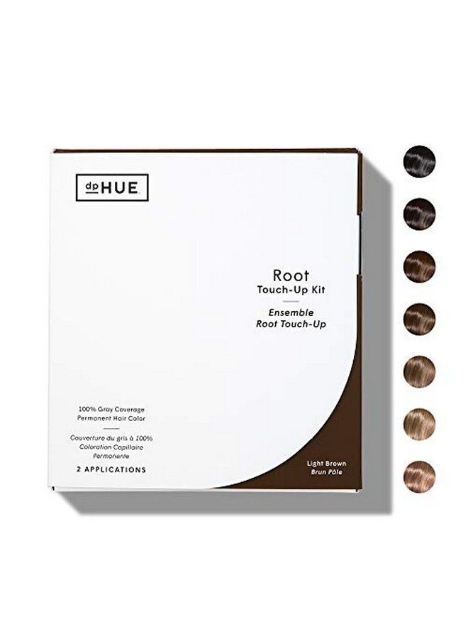 dpHUE Root Touchup Kit Light Brown 2 Applications Permanent Grey Hair Touch Up & Root Cover Up Solution Low Ammonia Salonquality Creme Hair Color Made In Italy - Image 2