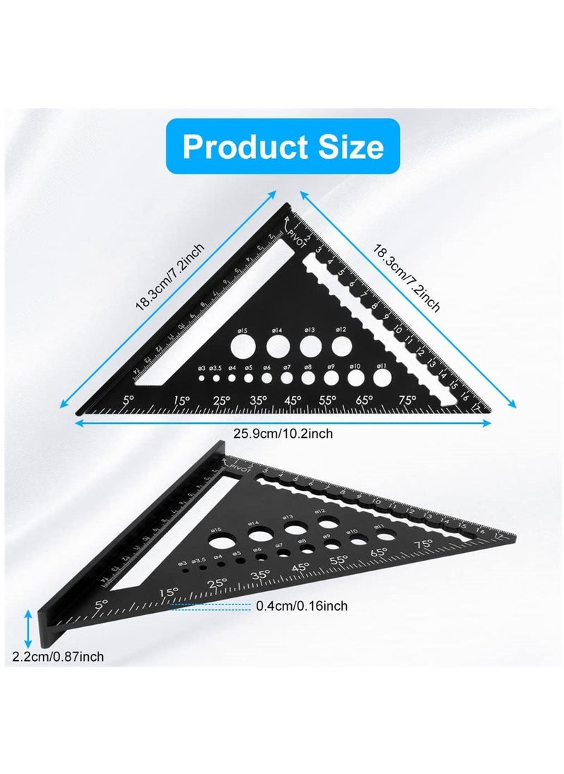 Generic Triangle Ruler, High Precision Aluminum Alloy Triangle Ruler, Triangle Ruler Protractor, Aluminum Carpenters Roofing Square, Metric Woodwork Square, Layout Measuring Tool for Carpenter  - Image 3