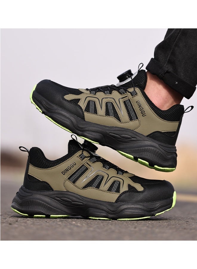 Dinggu Labor Protection Shoes Men's Anti Smashing and Anti Piercing Work Shoes Steel Toe Caps Fly Woven Lightweight Safety Shoes - Image 1
