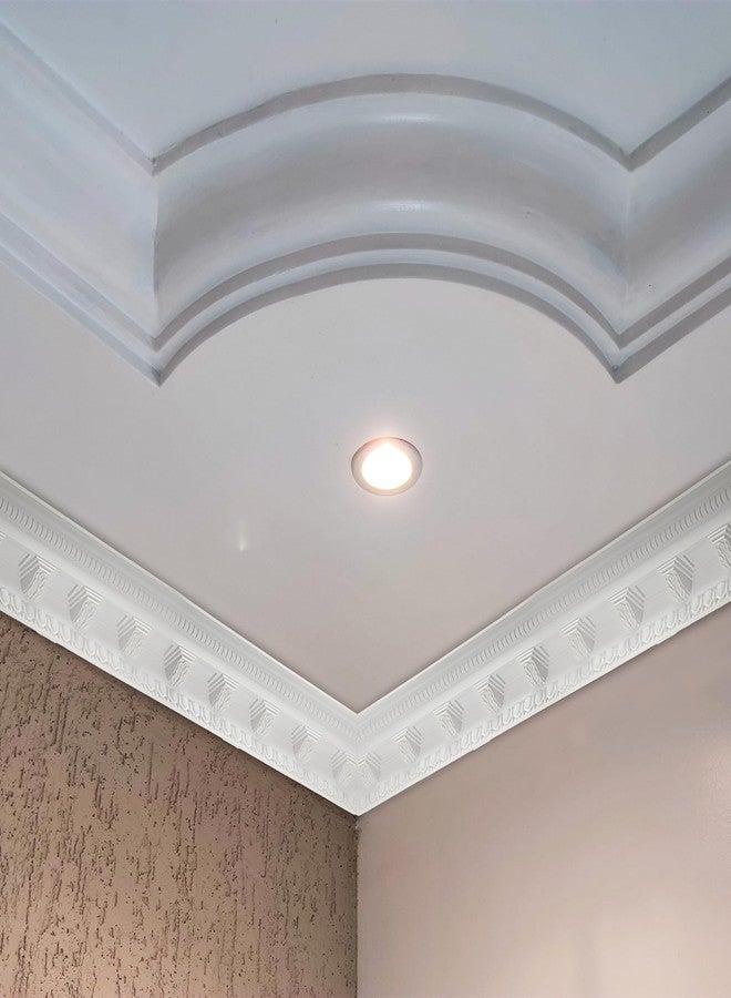 Marsui 4 Pcs Ceiling Crown Molding Trim 4-1/2 Inch Face x 94.5 in Long Total Decorative Ceiling Crown Moulding Trim Installed with Glue (Not Included) Luxe Style Decor(Stylish Style) - Image 4