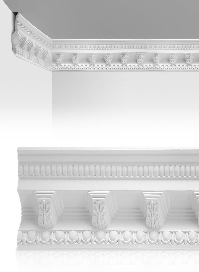 Marsui 4 Pcs Ceiling Crown Molding Trim 4-1/2 Inch Face x 94.5 in Long Total Decorative Ceiling Crown Moulding Trim Installed with Glue (Not Included) Luxe Style Decor(Stylish Style) - Image 1