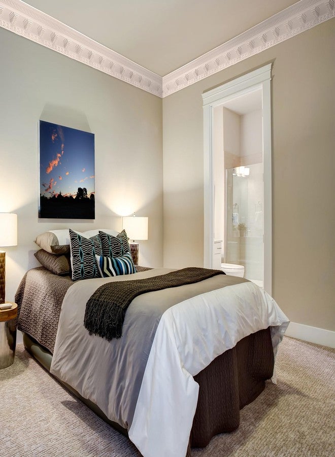 Marsui 4 Pcs Ceiling Crown Molding Trim 4-1/2 Inch Face x 94.5 in Long Total Decorative Ceiling Crown Moulding Trim Installed with Glue (Not Included) Luxe Style Decor(Stylish Style) - Image 5