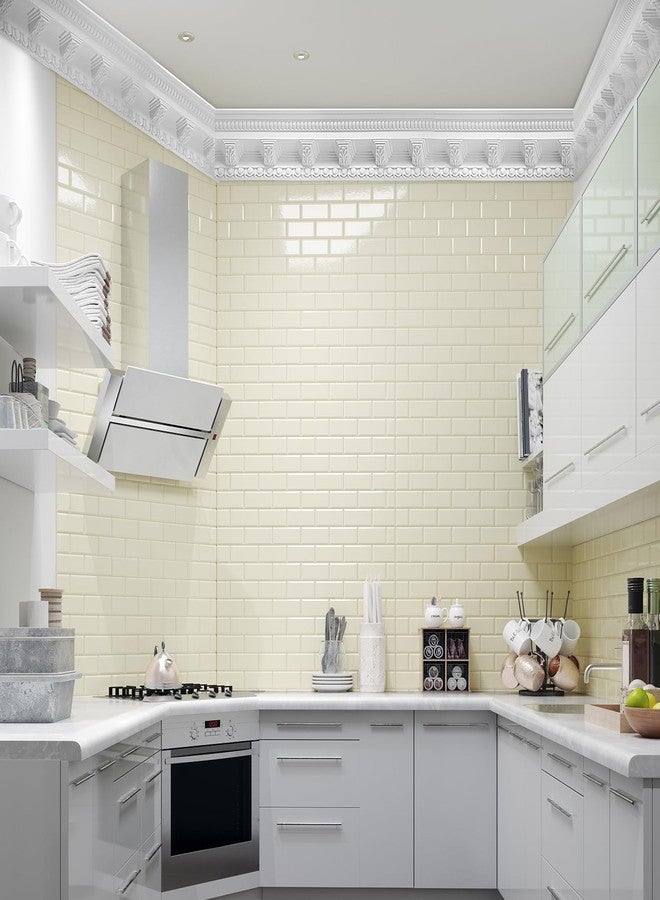 Marsui 4 Pcs Ceiling Crown Molding Trim 4-1/2 Inch Face x 94.5 in Long Total Decorative Ceiling Crown Moulding Trim Installed with Glue (Not Included) Luxe Style Decor(Stylish Style) - Image 3