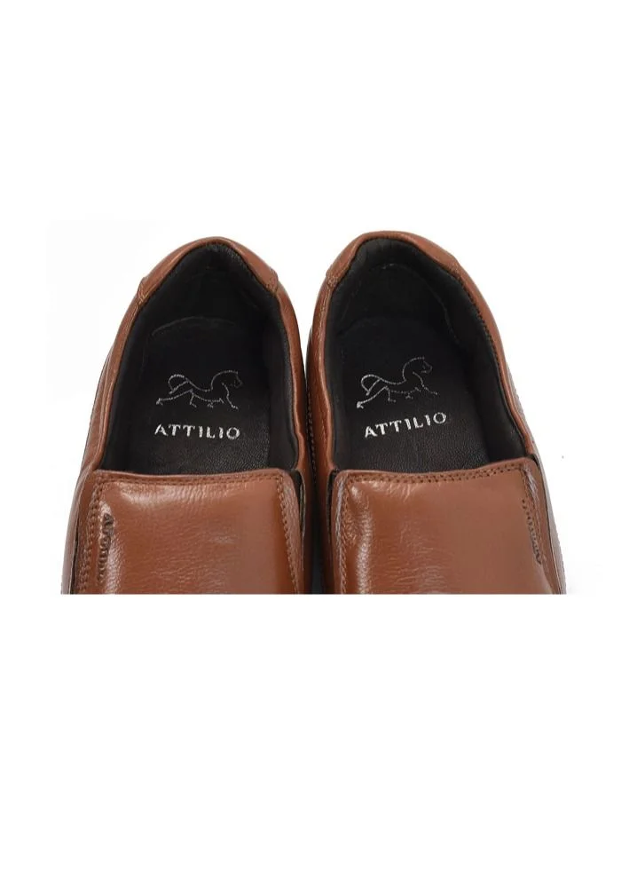 ATTILIO Men's Business Formal Casual Leather Shoes Lace-Up Round Toe Fashion Oxford Shoes