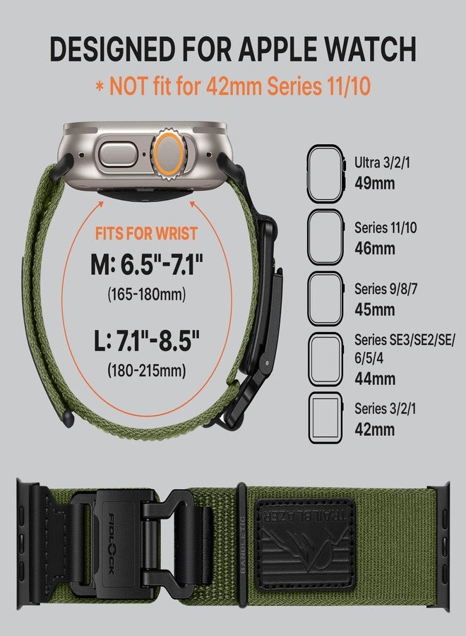 Bandletic سوار Bandletic متوافق مع ساعة Apple Watch Ultra 2 للرجال، سوار رياضي ناعم ومرن من النايلون المضفر مع مشبك مغناطيسي Fidlock لساعات iWatch Ultra مقاس 49 مم، وسلسلة 11/10 مقاس 46 مم، وسلسلة 9/8/7 مقاس 45 مم، وسلسلة SE/6/5/4 مقاس 44 مم - Image 5