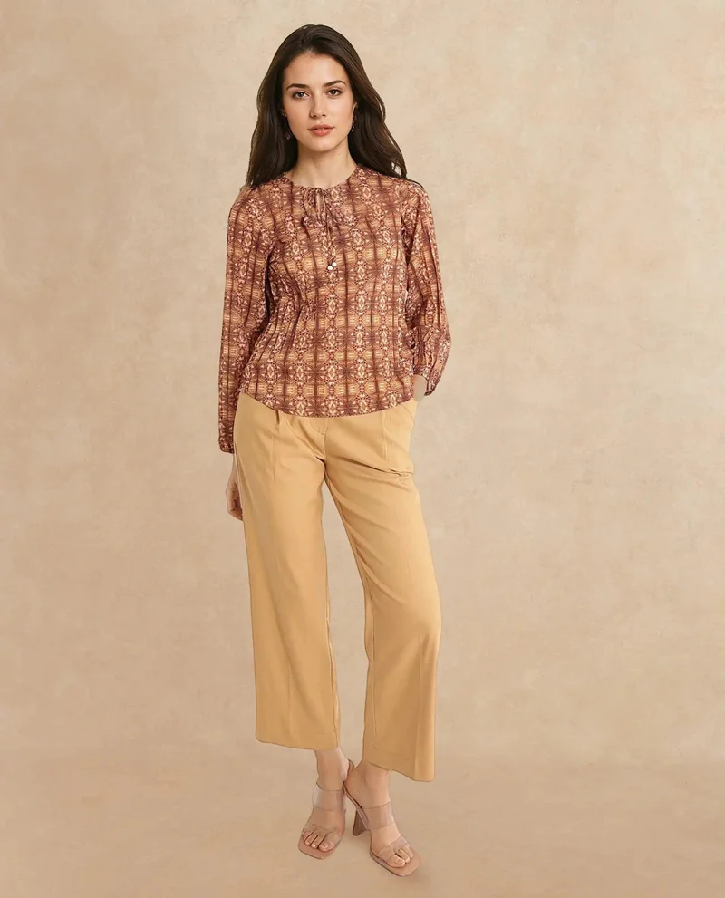 Rareism Women's Abstract Print Top