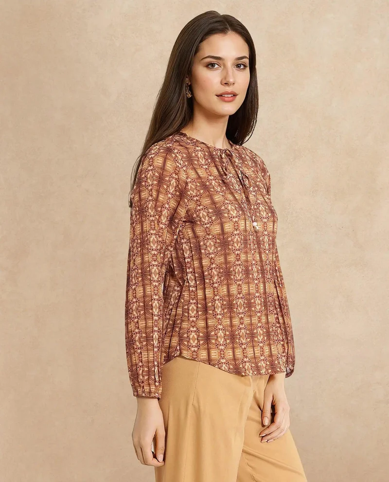 Rareism Women's Abstract Print Top
