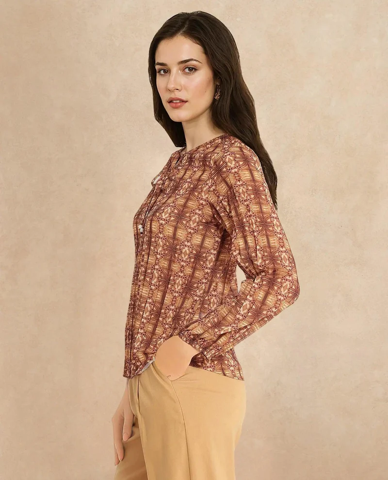 Rareism Women's Abstract Print Top