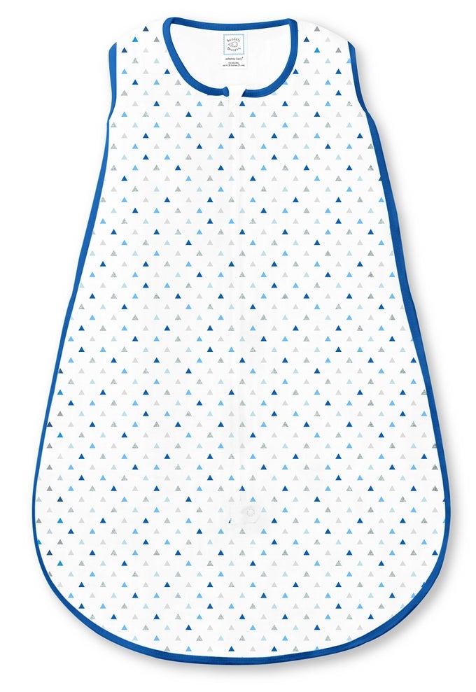 BABY SLEEP SACK 1218 MONTHS COTTON KNIT WEARABLE BLANKET WITH 2WAY ZIPPER NONWEIGHTED SLEEPING SACK FOR SAFER SLEEP TINY TRIANGLES BLUE LARGE