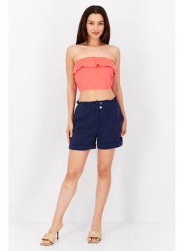 INC Women Regular Fit High Rise Basic Shorts, Blue  - Image 2