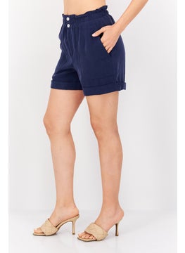 INC Women Regular Fit High Rise Basic Shorts, Blue  - Image 3