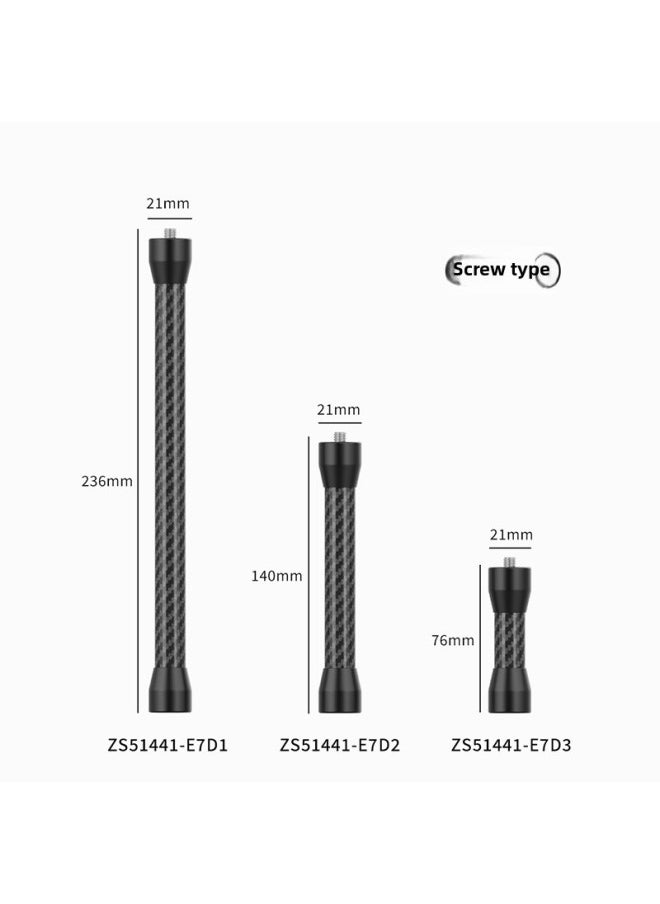 Generic Aluminum Alloy Carbon Fiber Extension Rod 1/4 Double-head Fixed Bracket Sports Camera Mobile Phone Extended Photography Adapter-Color:Black-screw Hole Three Chuck Long Style  - Image 4