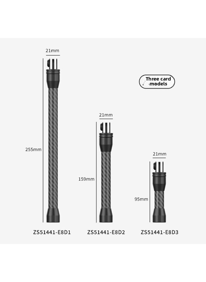 Generic Aluminum Alloy Carbon Fiber Extension Rod 1/4 Double-head Fixed Bracket Sports Camera Mobile Phone Extended Photography Adapter-Color:Black-screw Hole Three Chuck Long Style  - Image 5