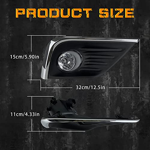 BOXLIGHT Fog Lights With Chrome Replacement for 2016 2017 2018 Nissan Altima 4-Door Sedan, 1 Pair Front Bumper Fog Lamps with Switch, Harness and Wiring Set (Clear Lens) - Image 3