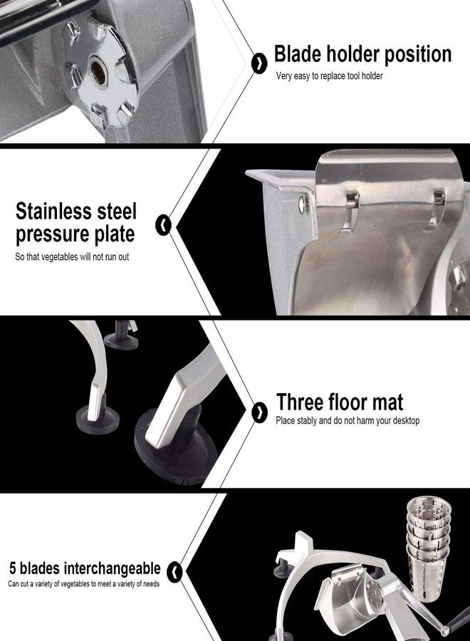 Yctze Grer Vegetable, Yctze 37 * 26 * 12 Multi Functional Hand Crank Vegetable Cutter Grater Food Processors with 5 for Kitchen - Image 3
