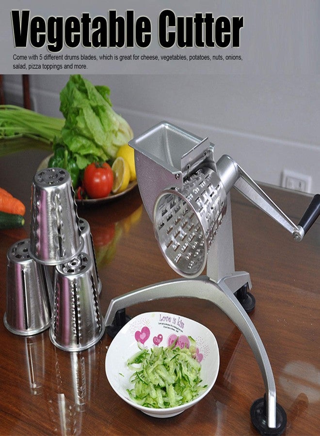 Yctze Grer Vegetable, Yctze 37 * 26 * 12 Multi Functional Hand Crank Vegetable Cutter Grater Food Processors with 5 for Kitchen - Image 2