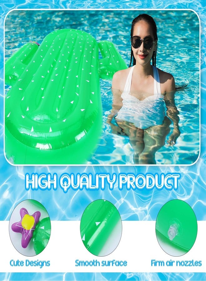 Rotatingpals Giant Cactus Pool Floats 65 x 50 x 6.3 in Inflatable Jumbo Cactus Water Floats for Adults Large Pool Swimming Raft Green Lounge for Summer Beach Party - Image 4