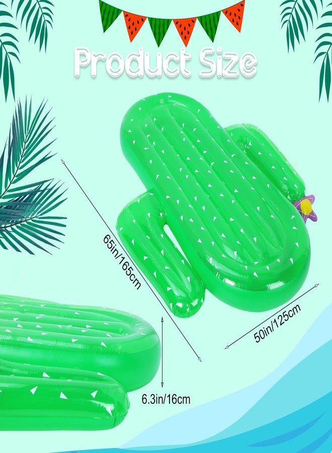 Rotatingpals Giant Cactus Pool Floats 65 x 50 x 6.3 in Inflatable Jumbo Cactus Water Floats for Adults Large Pool Swimming Raft Green Lounge for Summer Beach Party - Image 2