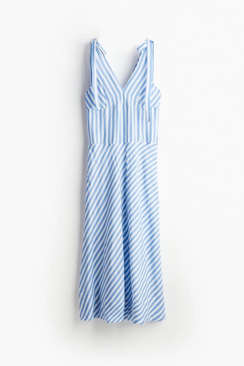 H&M Linen-blend tie-strap dress